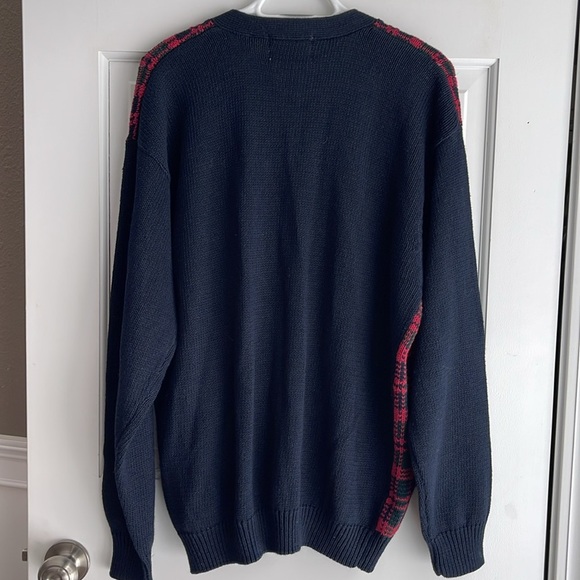 Vintage Oversized V-neck cardigan from Sears and roebuck size XL navy blue, red - Picture 4 of 4